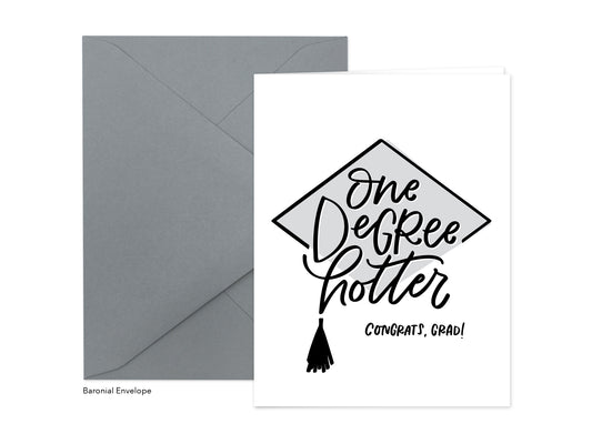 ONE DEGREE HOTTER GREETING CARD.