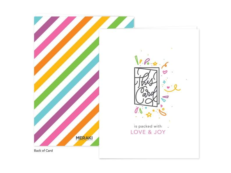 LOVE AND JOY GREETING CARD.