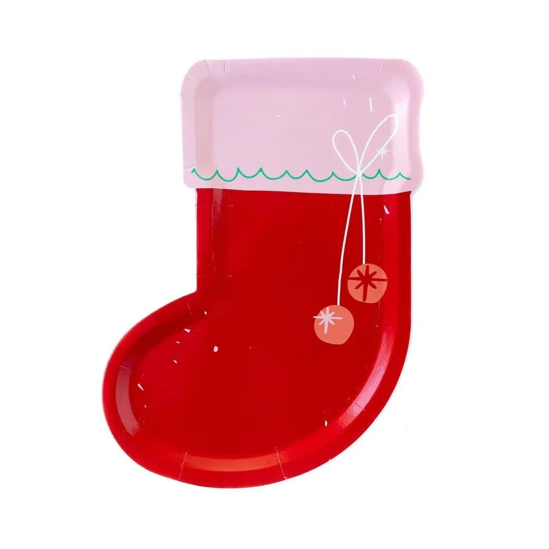 Oui Party Christmas 9" Shaped Stocking Plate.