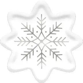 Winter White 8" Shaped Snowflake Plate.